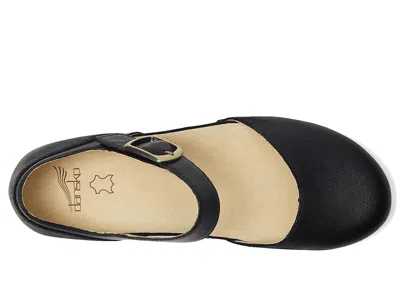 Dansko Mae Ankle Strap Platform Clog In Black