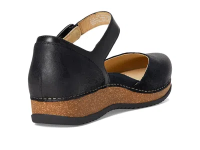 Dansko Mae Ankle Strap Platform Clog In Black