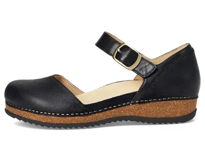 Dansko Mae Ankle Strap Platform Clog In Black