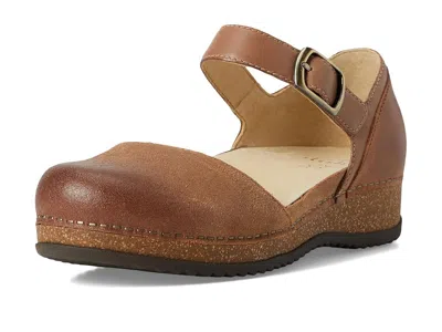 Dansko Mae Ankle Strap Platform Clog In Brown