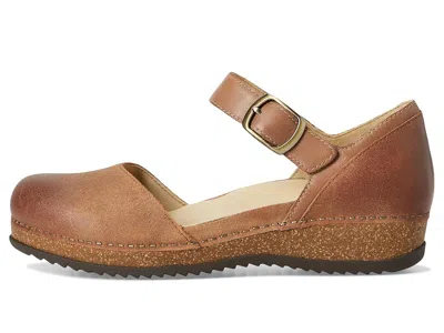 Dansko Mae Ankle Strap Platform Clog In Brown