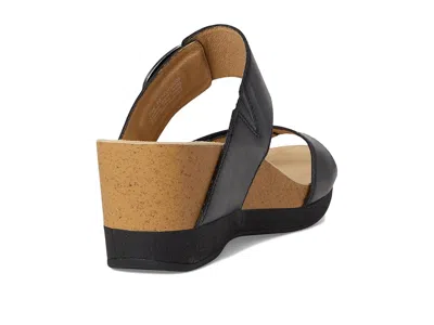 Dansko Shannon Platform Wedge Slide Sandal In Black