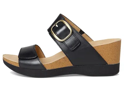 Dansko Shannon Platform Wedge Slide Sandal In Black