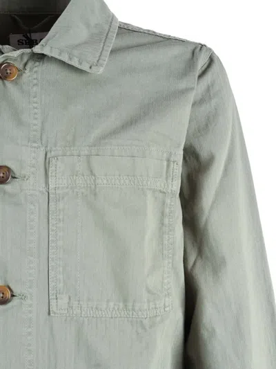 Sebago Dorr Lightweight Herringbone Jacket In Green