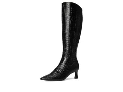Naturalizer Deesha Pointed Toe Knee High Kitten Heel Boot In Black