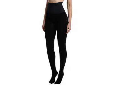 Commando Fleece Lined Opaque Footless Tights In Black