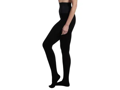 Commando Fleece Lined Opaque Footless Tights In Black