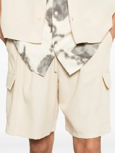 Imperial Drawstring Cargo Shorts In Neutral