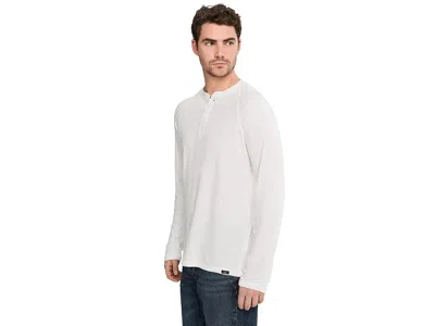 Faherty Buttoned Long-sleeve Henley T-shirt In White