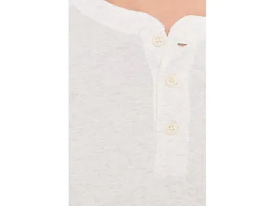 Faherty Buttoned Long-sleeve Henley T-shirt In White
