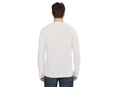 Faherty Buttoned Long-sleeve Henley T-shirt In White