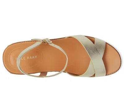 Cole Haan Silvee Espadrille Wedge Sandal In Soft Gold Leather | ModeSens