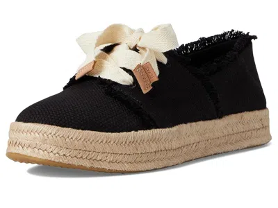 Toms Carolina Lace Up Platform Espadrille Sneaker In Black
