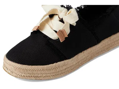 Toms Carolina Lace Up Platform Espadrille Sneaker In Black