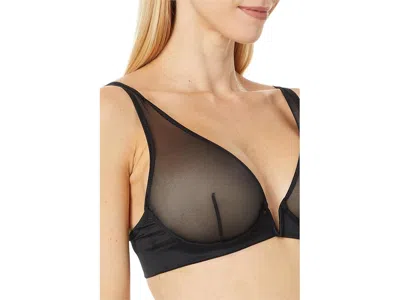 Commando Chic Mesh Plunge Bra In Black