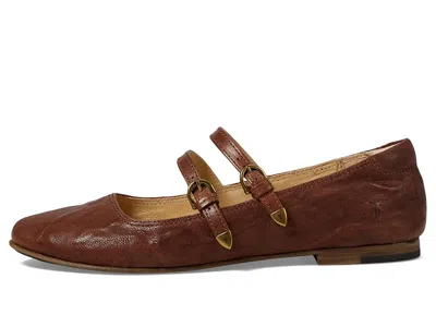 Frye Carson Mary Jane Flat In Brown