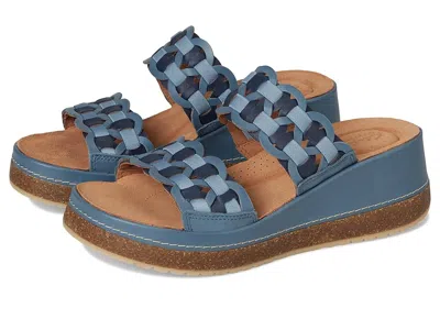 Clarks Kassanda Mule Leather Sandal In Blue
