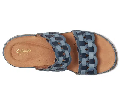 Clarks Kassanda Mule Leather Sandal In Blue