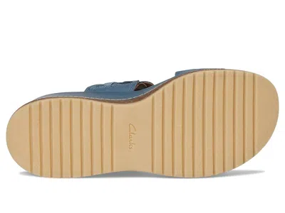 Clarks Kassanda Mule Leather Sandal In Blue