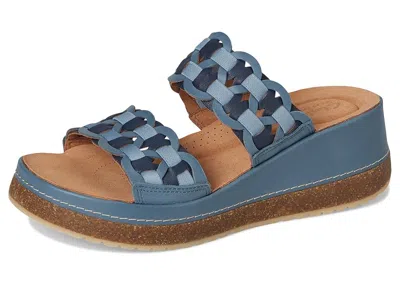 Clarks Kassanda Mule Leather Sandal In Blue