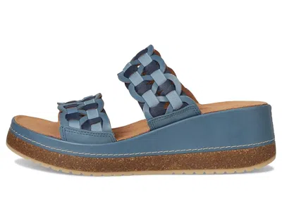 Clarks Kassanda Mule Leather Sandal In Blue