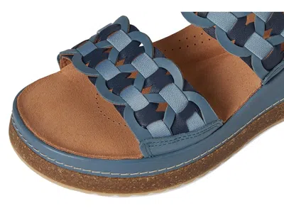 Clarks Kassanda Mule Leather Sandal In Blue