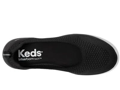 Keds Blisswalk Skimmer Black Knit Slip-on Flat Shoes Rhs7839 In Orange