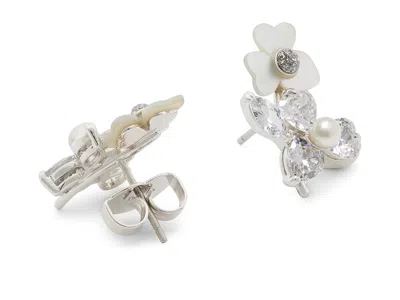 Kate Spade Precious Pansy Cluster Studs In White