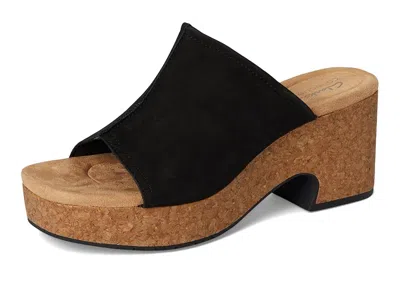 Clarks Nerisa Vine In Black Nubuck In Animal Print