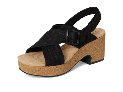Clarks Wide Width Nerisa West Wedge Sandal In Black