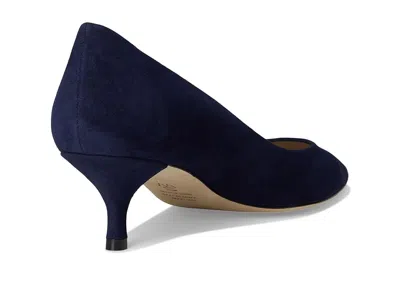Stuart Weitzman Power Pointed Toe Kitten Heel Pump In Blue