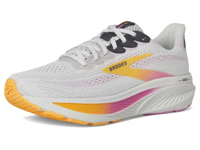 Brooks Ghost 17 Shoes White Pink Orange Aw25 Women In Gray