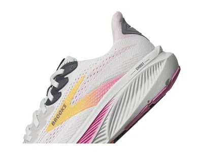 Brooks Ghost 17 Shoes White Pink Orange Aw25 Women In Gray
