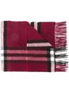 BURBERRY BURBERRY CHECKED SCARF - RED,399415311825754