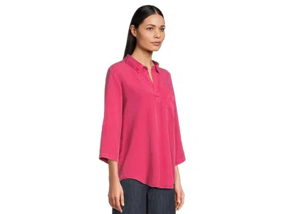 Mod-o-doc Roll Tab Sleeve Patch Pocket Tunic In Red