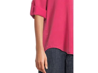 Mod-o-doc Roll Tab Sleeve Patch Pocket Tunic In Red