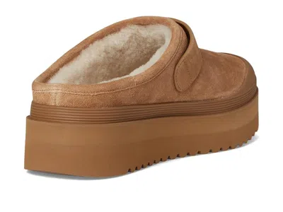 Tory Burch Mellow Shearling Platform Mule In Brown