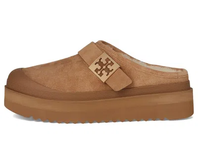 Tory Burch Mellow Shearling Platform Mule In Brown