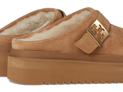 Tory Burch Mellow Shearling Platform Mule In Brown
