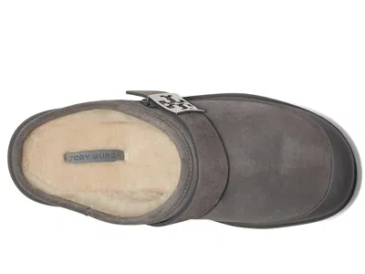 Tory Burch Mellow Shearling Platform Mule In Gray