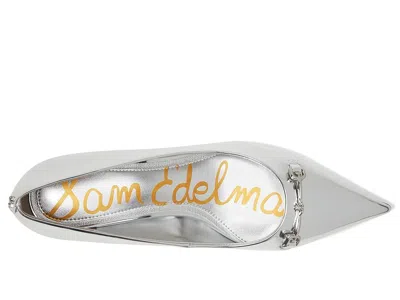 Sam Edelman Kaya Pointed Toe Kitten Heel Pump In Silver