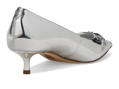 Sam Edelman Kaya Pointed Toe Kitten Heel Pump In Silver
