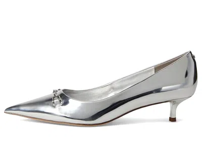 Sam Edelman Kaya Pointed Toe Kitten Heel Pump In Silver