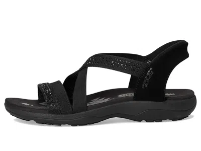 Skechers Womens Reggae Slim Summer Sparkle Strap Sandals In Black