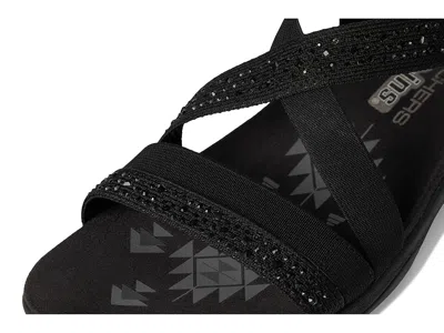 Skechers Womens Reggae Slim Summer Sparkle Strap Sandals In Black