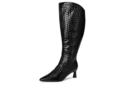 Naturalizer Deesha Pointed Toe Knee High Kitten Heel Boot In Black