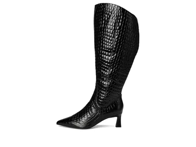 Naturalizer Deesha Pointed Toe Knee High Kitten Heel Boot In Black