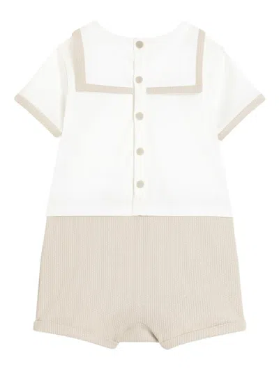 Dolce & Gabbana Logo-embroidered Romper In White