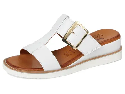 Spring Step Seaport Slide Sandal In White