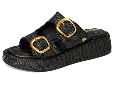 Sam Edelman Nerissa Platform Slide Sandal Black Basketweave In Black
